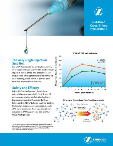 Gel-One&reg; Cross-linked Hyaluronate