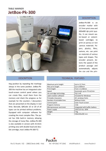JetBox-Pk-300-ink Desktop Inkjet coder with touch screen controller