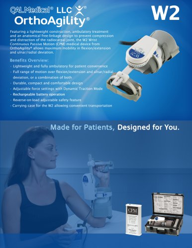 OrthoAgility W2 Wrist CPM Specification Brochure