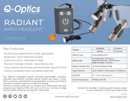 RADIANT™ WIRED HEADLIGHT