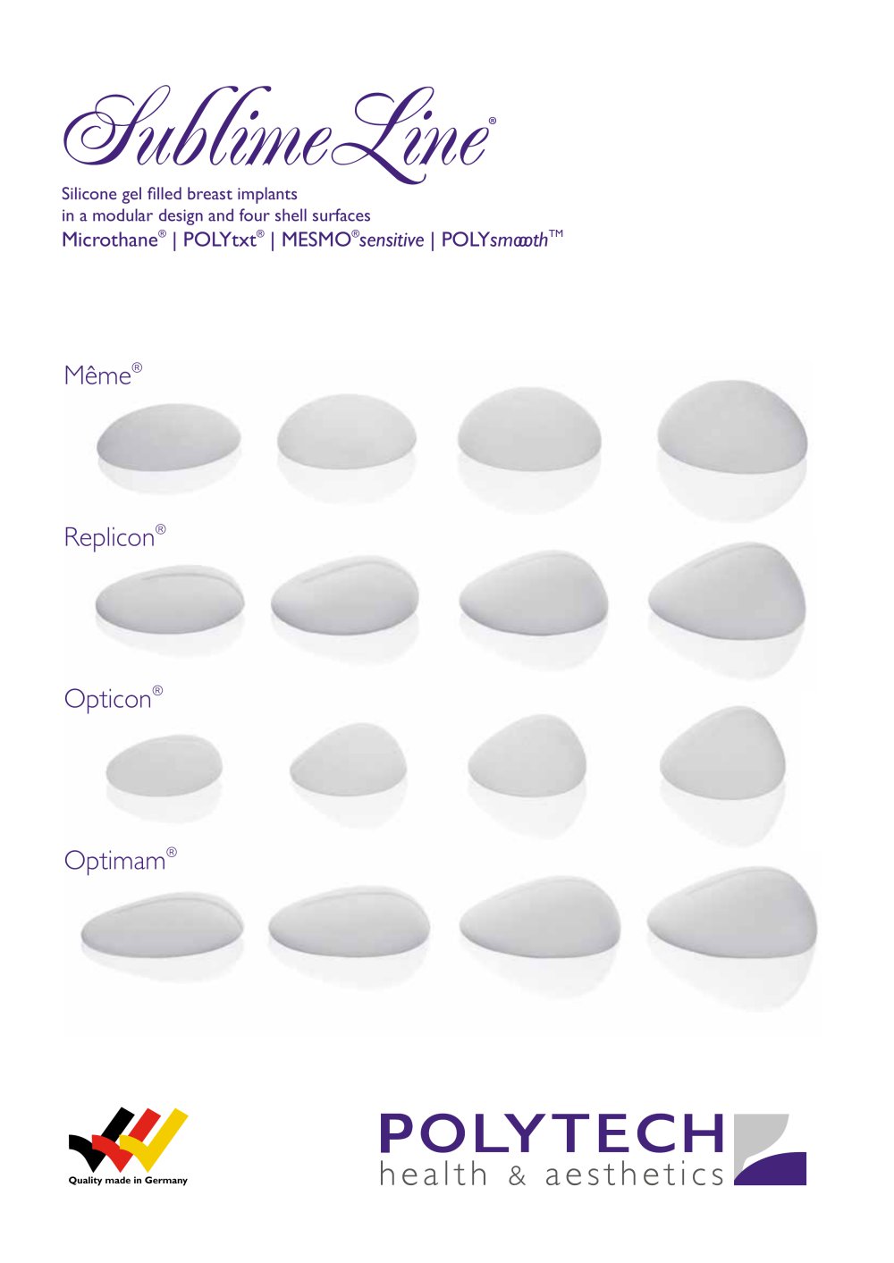 SublimeLine&reg; family brochure - Polytech Health & Aesthetics 