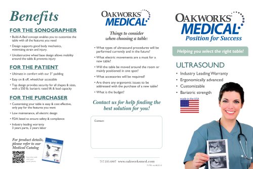 Ultrasound Table Tri-fold Brochure