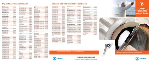 Zimmer &reg; Bigliani/Flatow &reg; The Complete  Shoulder Solution