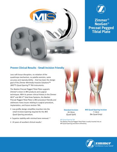 Zimmer&reg; NexGen&reg; Precoat Pegged Tibial Plate